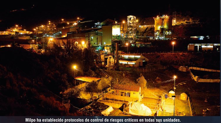 Milpo ha establecido protocolos de control de riesgos críticos en todas sus unidades