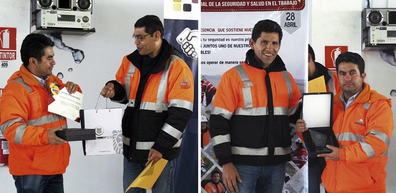 Jorge Espinoza, Observador de la empresa San Martín, reconocido por Ronald Díaz, Gerente General de GFLC y Alberto Cárdenas Vicepresidente de Operaciones de GFLC, por su buen desempeño como Observador destacado durante el periodo 2016”.