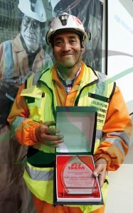 César Daniel Félix Mejía, jefe de seguridad de la mina Carahuacra.