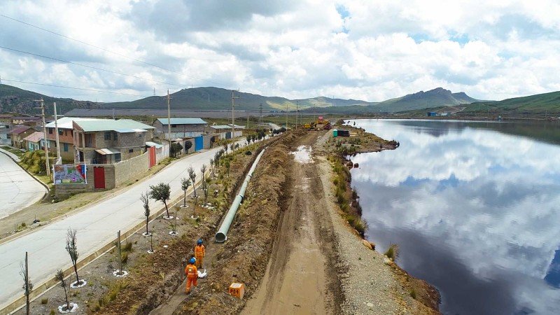Ejecutan obras para reducir riesgo de desembalse en relavera Quiulacocha